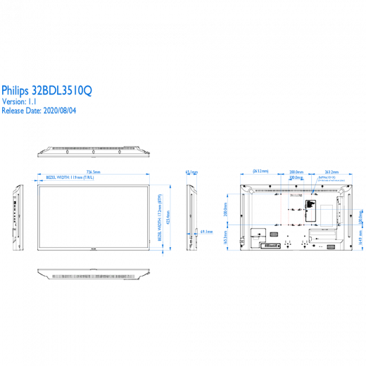 Philips 32BDL3510Q Full HD Display 32 Zoll (81 cm)