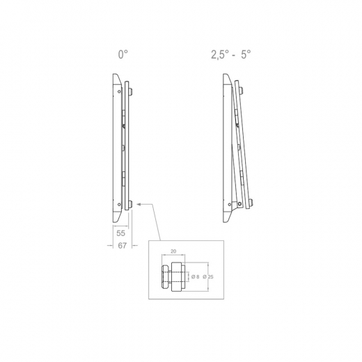MM400Pivot rotierbare Wandhalterung für WM55R und WM55H