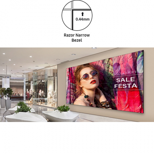 Samsung Videowall 3x3 mit 55 Zoll 0,88 mm Stegbreite inkl. passender Wandhalterung