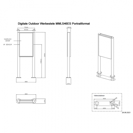 Digitale Outdoor Werbestele MMLS46ES