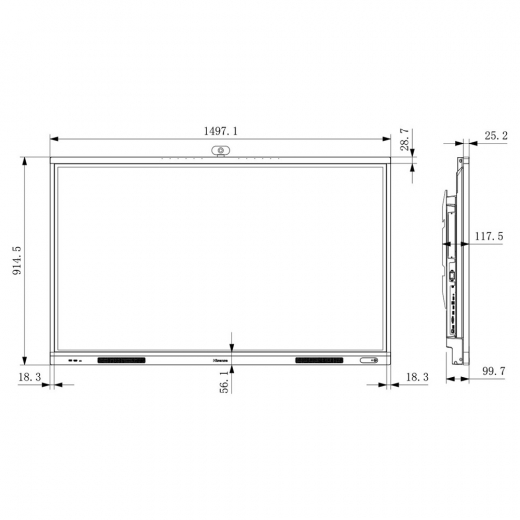 Hisense Interaktives Whiteboard und Konferenzsystem 65 Zoll 65WR6BE