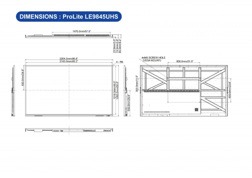 iiyama ProLite LE9845UHS-B1 UHD Digital Signage Display 98 Zoll