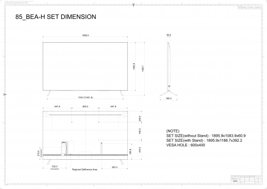 Samsung Smart Signage BE85A-H 85 Zoll