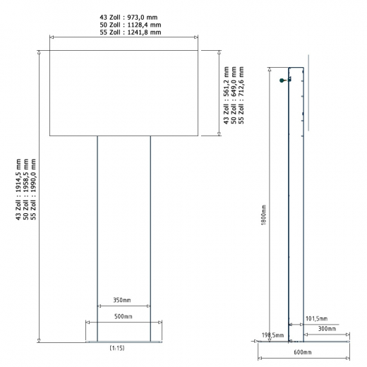 Digitale Werbestele Lite-Serie, Android, Interner Player