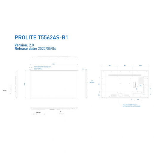iiyama ProLite T5562AS-B1 55 Zoll UHD Touchdisplay mit integrierter Whiteboard Funktion