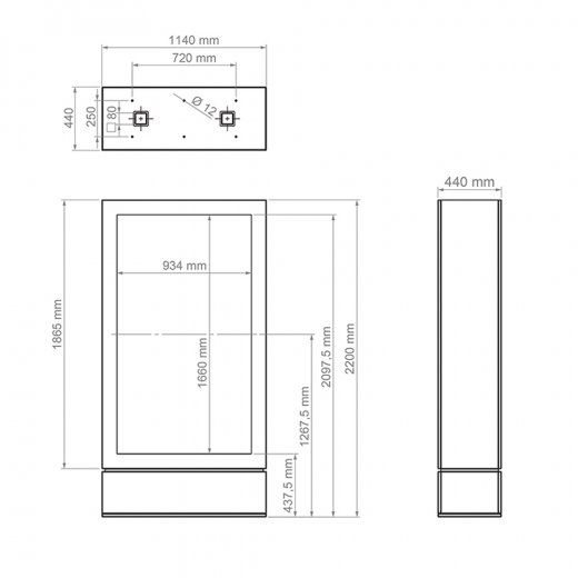 Outdoor Werbestele Doppelseitig 75 Zoll MMLS75OM-D mit hoher Helligkeit