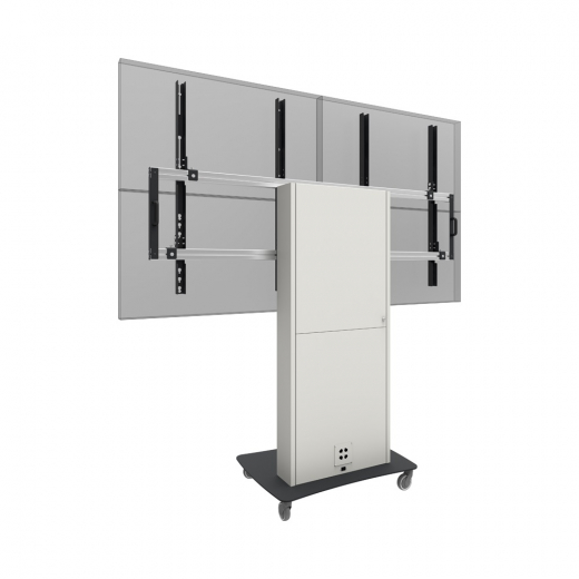 Mobile elektrisch hoehenverstellbare Videowall Halterung fuer 46 Zoll Displays