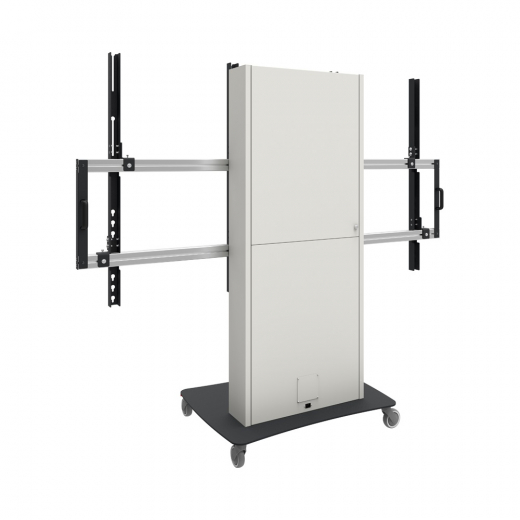 Mobile elektrisch hoehenverstellbare Videowall Halterung fuer 46 Zoll Displays