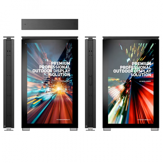 Doppelseitge Outdoor Werbestele DK861DR4 mit zwei 86 Zoll Displays