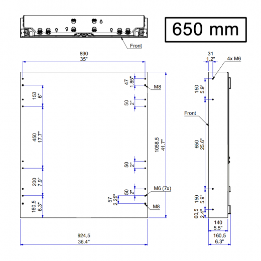 Wandhalterung Regout BalanceBox mit Hoehenverstellung 650 mm