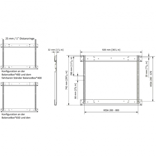 Regout VESA-Adapter fuer BalanceBox 400 und 650