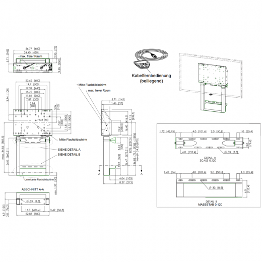 Elektrische Boden-Wandhalterung Regout e-Box mit Hoehenverstellung