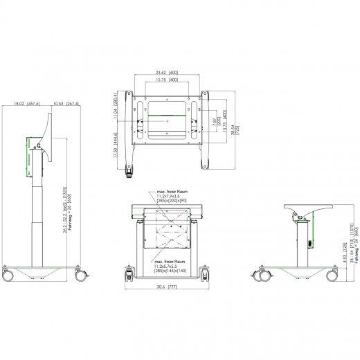 Elektrischer Tilt&Table Regout e-Box mit Hoehenverstelung