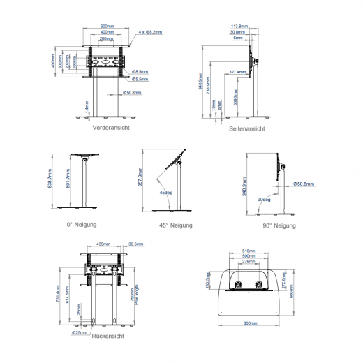 Pult Standfuss BT8541 fuer Displays von 39-65 Zoll