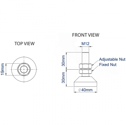 Verstellbare Nivellierfuesse BT856 fuer B-Tech-Halterungen