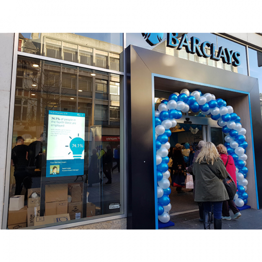 DynaScan DW551DR4 Doppelseitiges 55 Zoll Schaufenster Display 3000 Nits 24/7 Betrieb effiziente Kuehlung