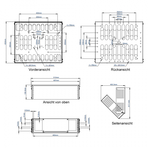 B-Tech Ablagefach fuer Technik und Zubehoer