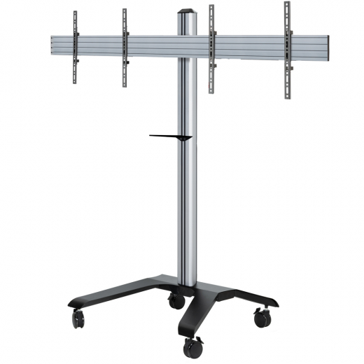 Videokonferenz Rollwagen fuer zwei Bildschirme bis 46 Zoll
