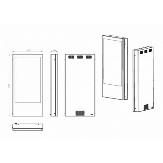 Outdoor Totem inklusive 75 Zoll Fernseher