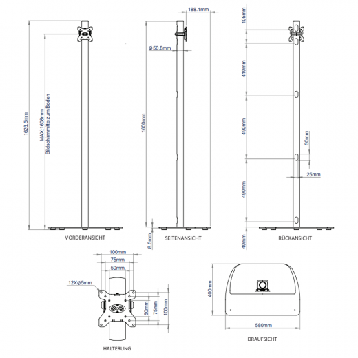Standfuß BT8570 für kleine Displays bis 28 Zoll