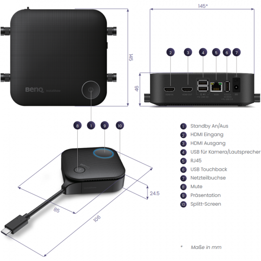 BenQ InstaShow VS20 drahtloses 4K Praesentationssystem