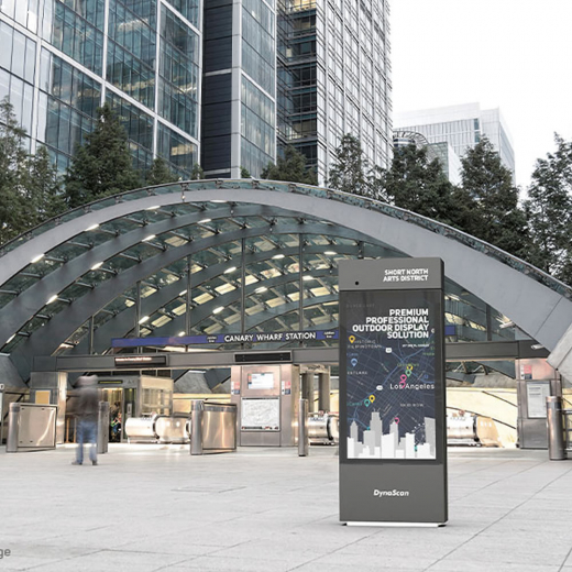 Doppelseitge Outdoor Werbestele DK651DR5 mit zwei 65 Zoll Displays