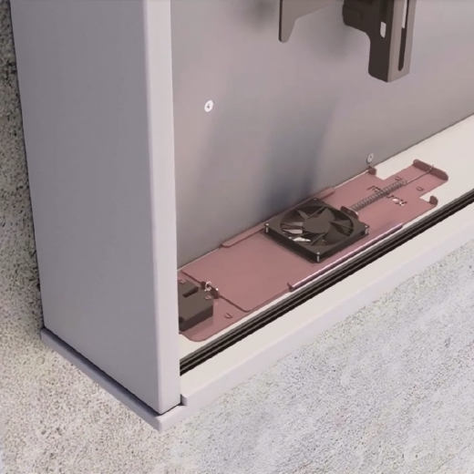 Aktives Belueftungssystem fuer das Brandschutzgehaeuse F30 inklusive Rueckwand