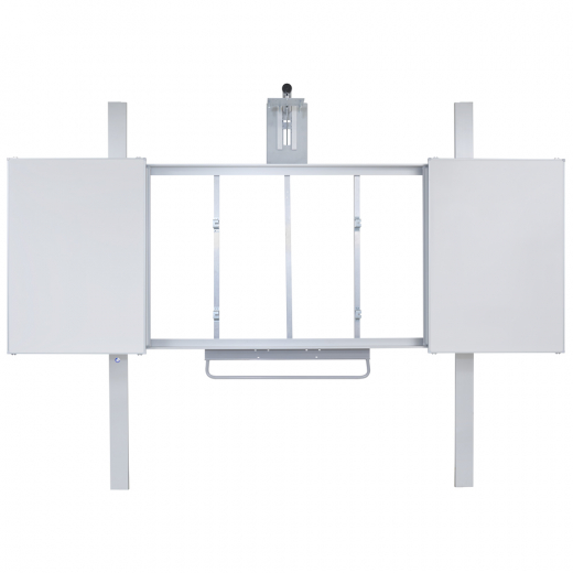 RFKR Hoehenverstellbare Whiteboard Boden-Wandhalterung mit zwei Fluegeltafeln 65 - 86 Zoll