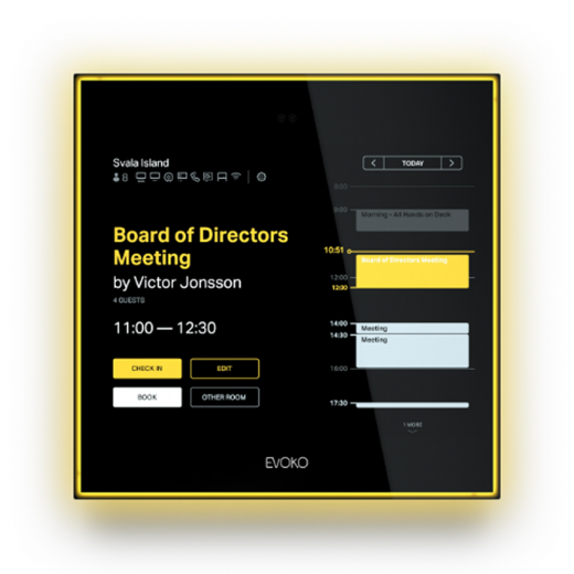 Evoko Naso Raumbuchungssystem 8 Zoll LCD Multi-Touch-Display