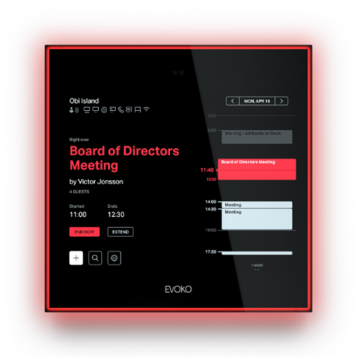 Evoko Naso Raumbuchungssystem 8 Zoll LCD Multi-Touch-Display