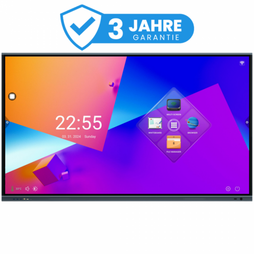 Digitales Whiteboard 86 Zoll 4K UHD – Interaktives Smartboard mit Android 14