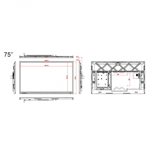 75 Zoll UltraHD interaktives Whiteboard