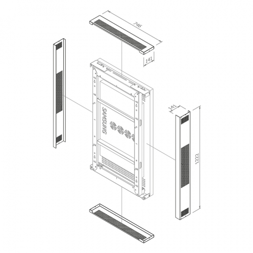 Hagor Gehäuse für Outdoormonitoren der Samsung OH 55-Reihen