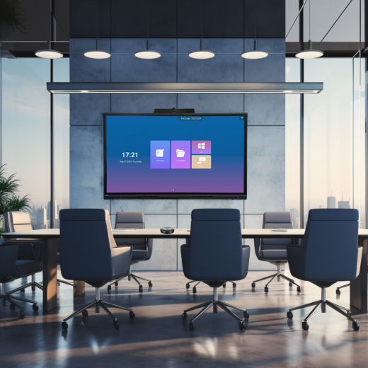 Komplett-Set bestehend aus Wandhalterung mit 86 Zoll Touch Display und Zubehör