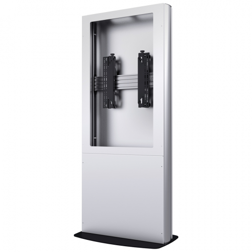 Einseitige Werbestele 55 Zoll MMLS-One-Weiß, 500 cd-m² und eine UHD 4K-Auflösung, Laufzeitfreigabe 24/7