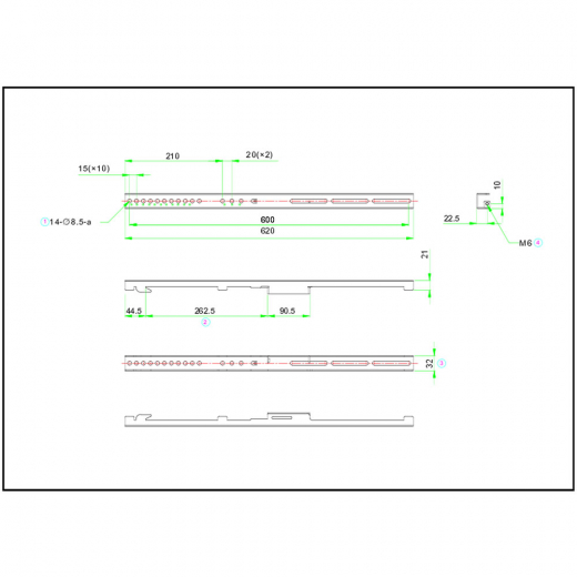 Adapterbars MD-ADAP001 für die Erweiterung auf 105 Zoll
