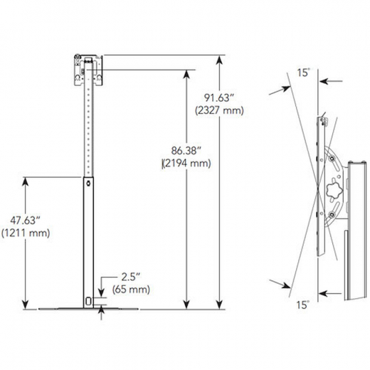 Höhenverstellbarer TV Standfuß für Monitore bis 71 Zoll