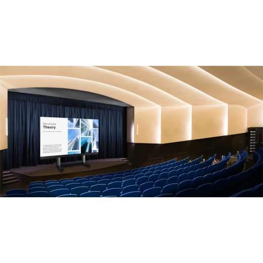 Faltbares 135 Zoll All-in-One LED Display mit Ständer und motorisierter Höhenverstellung sowie Transportkoffer