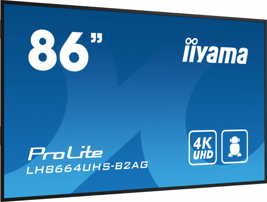 iiyama LH8664UHS-B2AG Signage-Display Digital Signage Flachbildschirm 2,18 m (86) WLAN 500 cd/m? 4K Ultra HD Schwarz Eingebauter Prozessor Android 24/7
