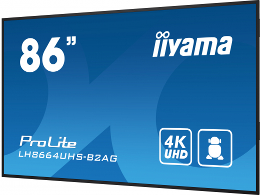 iiyama LH8664UHS-B2AG Signage-Display Digital Signage Flachbildschirm 2,18 m (86) WLAN 500 cd/m? 4K Ultra HD Schwarz Eingebauter Prozessor Android 24/7
