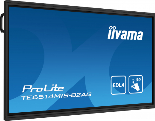 iiyama PROLITE TE6514MIS-B2AG Digital Signage Flachbildschirm 165,1 cm (65) LCD WLAN 435 cd/m? 4K Ultra HD Schwarz Touchscreen Eingebauter Prozessor Android 24/7