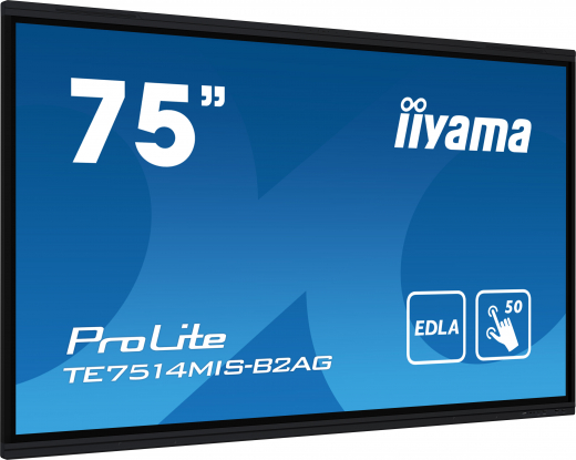 iiyama PROLITE TE7514MIS-B2AG Digital Signage Flachbildschirm 190,5 cm (75) LCD WLAN 435 cd/qm 4K Ultra HD Schwarz Touchscreen Eingebauter Prozessor Android 24/7