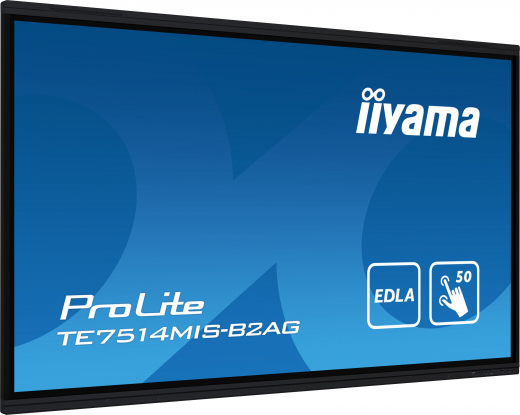 iiyama PROLITE TE7514MIS-B2AG Digital Signage Flachbildschirm 190,5 cm (75) LCD WLAN 435 cd/qm 4K Ultra HD Schwarz Touchscreen Eingebauter Prozessor Android 24/7