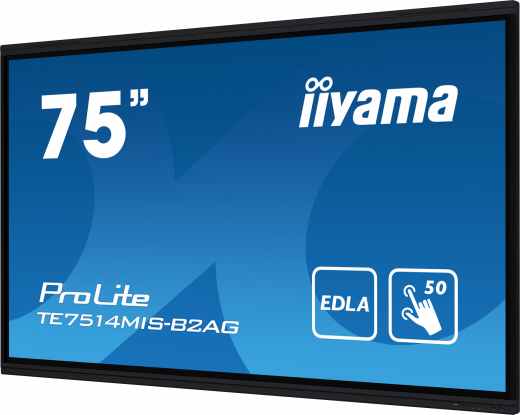 iiyama PROLITE TE7514MIS-B2AG Digital Signage Flachbildschirm 190,5 cm (75) LCD WLAN 435 cd/qm 4K Ultra HD Schwarz Touchscreen Eingebauter Prozessor Android 24/7