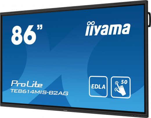 iiyama PROLITE TE8614MIS-B2AG Digital Signage Flachbildschirm 2,18 m (86) LCD WLAN 435 cd/m? 4K Ultra HD Schwarz Touchscreen Eingebauter Prozessor Android 24/7