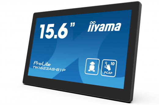 iiyama TW1623AS-B1P Signage-Display Interaktiver Flachbildschirm 39,6 cm (15.6) WLAN 450 cd/m? Double Full HD Schwarz Touchscreen Eingebauter Prozessor Android 24/7