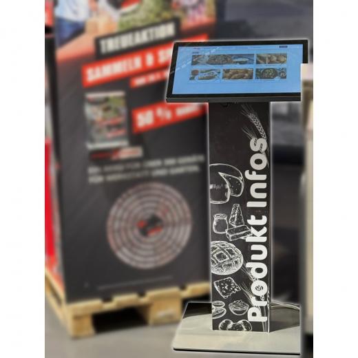 Kiosksystem 22 Zoll & 32 Zoll – Touchscreen, PC, zertifizierter Brandschutz – Windows oder Android