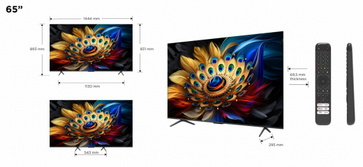 TCL C65 65C655 Fernseher 165,1 cm (65Zoll) 4K Ultra HD Smart-TV WLAN Titan 450 cd/qm