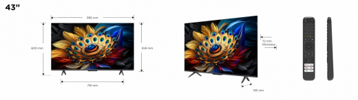 TCL C65 43C655 Fernseher 109,2 cm (43Zoll) 4K Ultra HD Smart-TV WLAN Titan 430 cd/qm