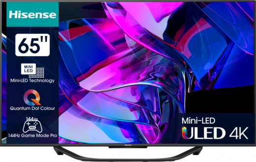 Hisense 65U7KQ Fernseher 165,1 cm (65Zoll) 4K Ultra HD Smart-TV WLAN Schwarz 1000 cd/qm